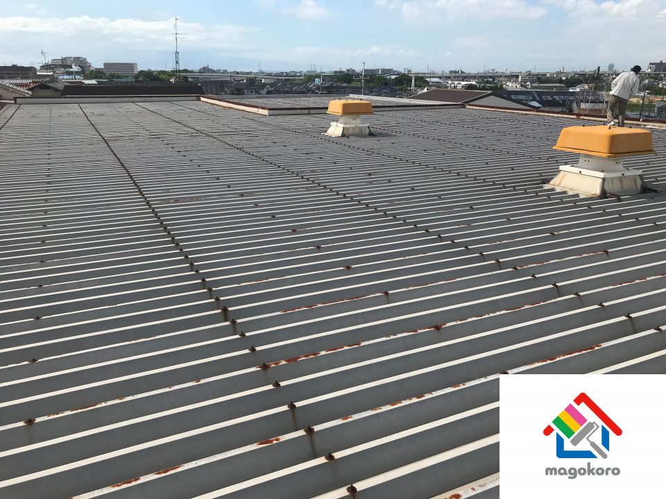 堺市工場倉庫 屋根塗装工事 [before]